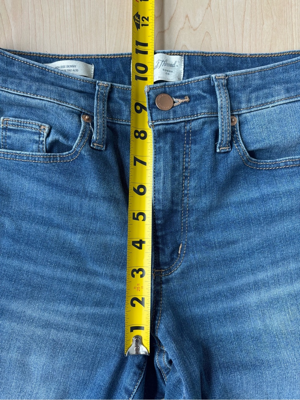 Universal Thread High Rise Skinny Distressed Blue Jeans - Picture 12 of 15